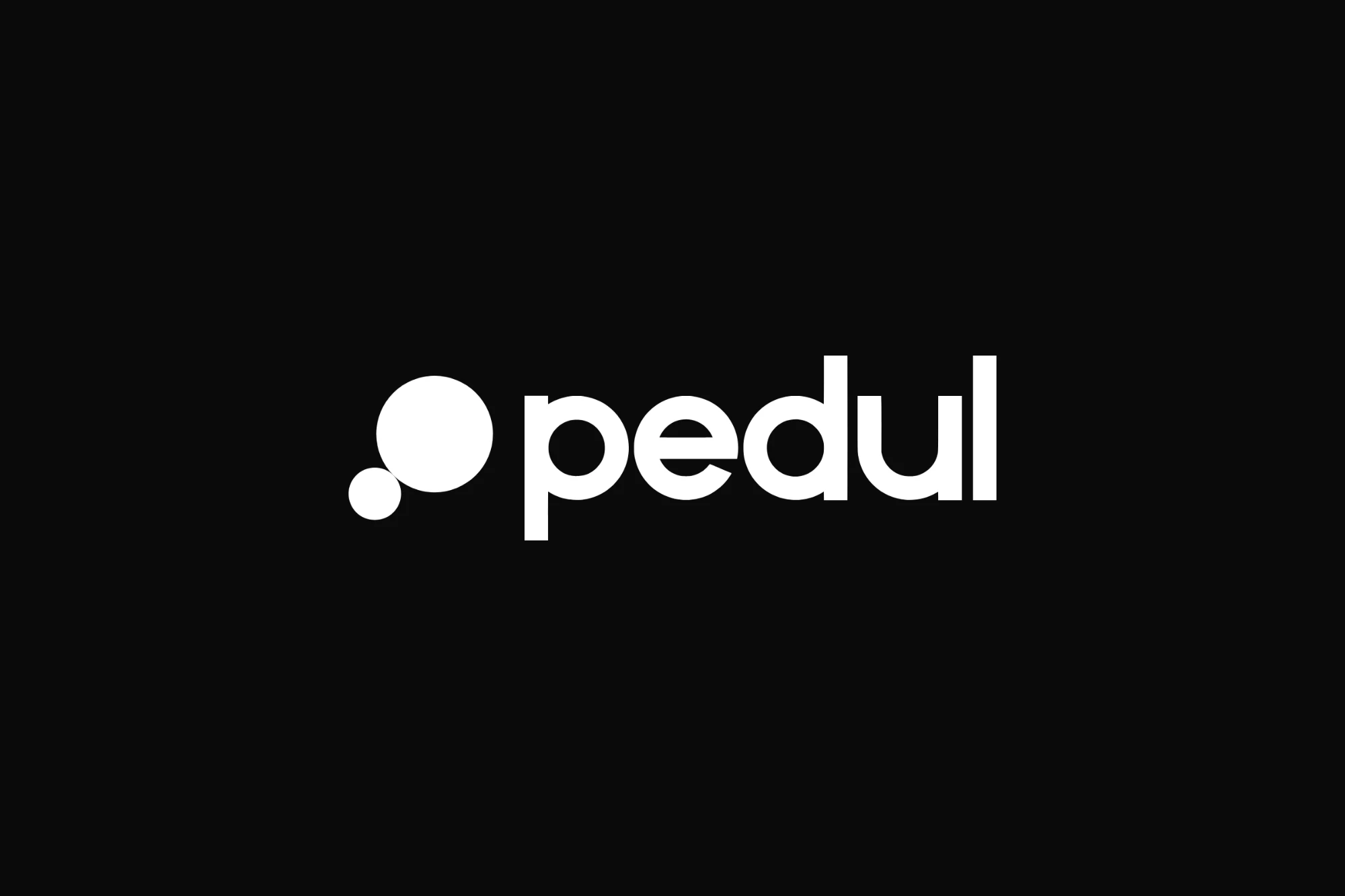 The pedul mark and wordmark in white on black
