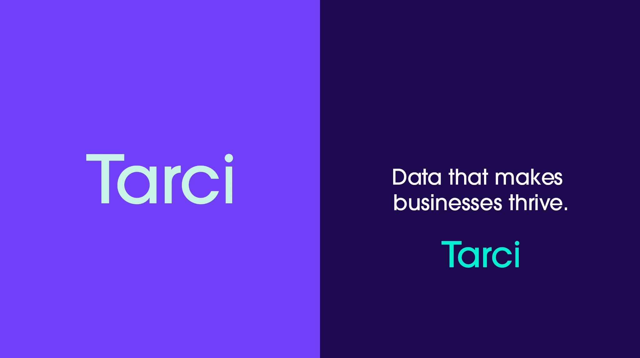 Tarci logo lockups on purple and deep purple