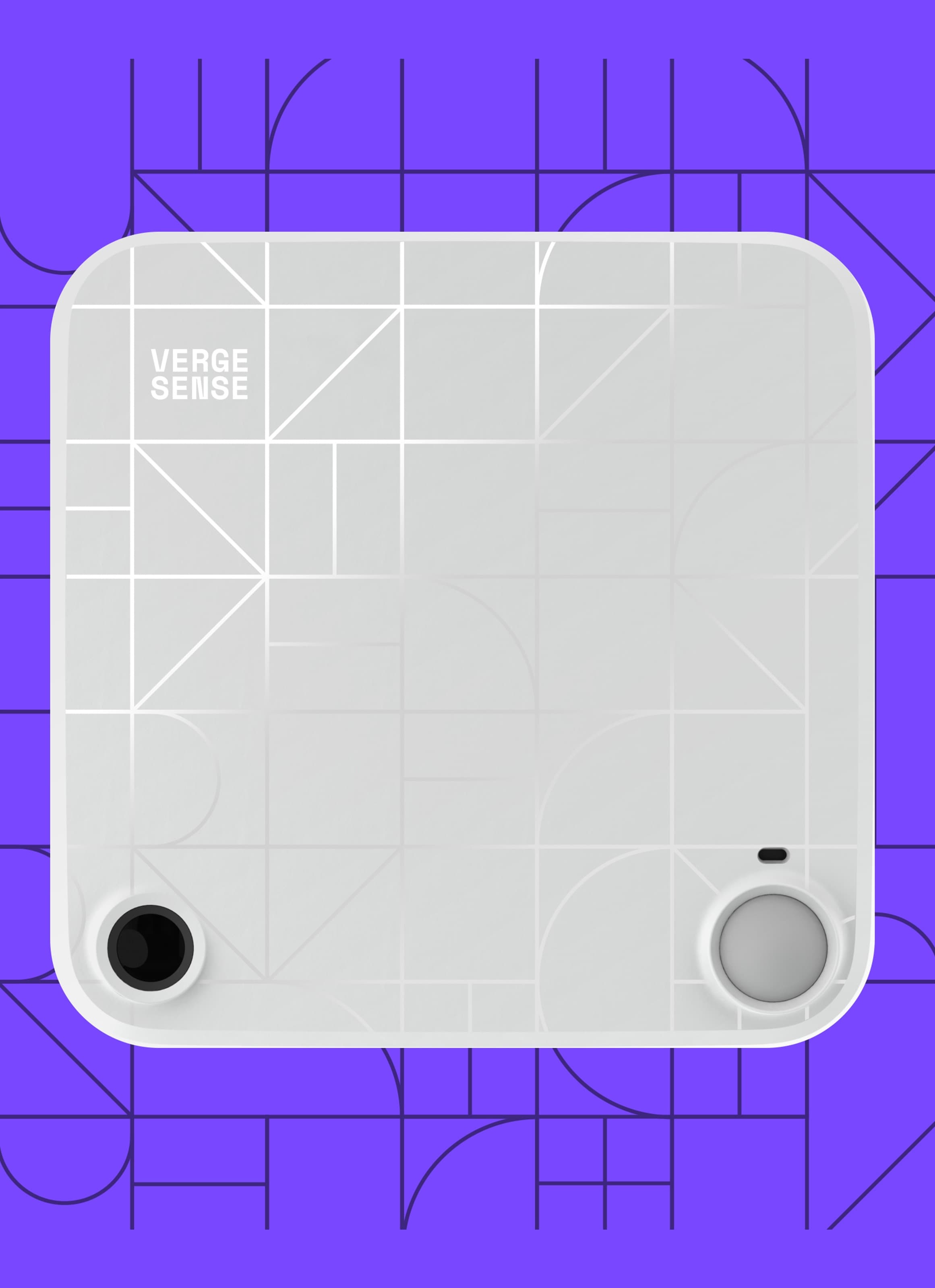 A VergeSense sensor on the purple pattern