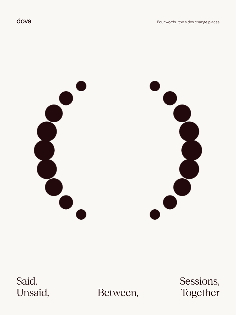 Animated Dova poster: the two sides of the mark change places