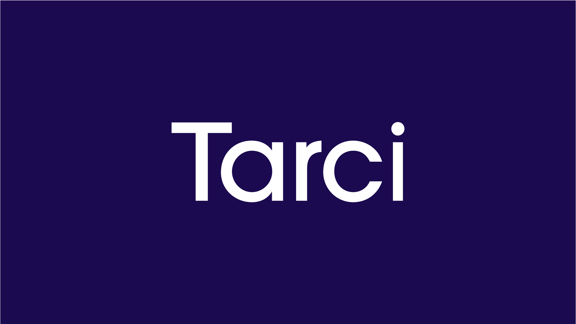 Animated Tarci wordmark on deep purple